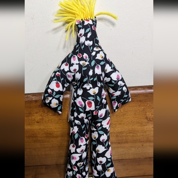 DAMMIT DOLL Black White Multicolor Tulips Flowers 12" Tall - Picture 2 of 4